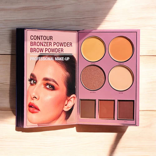 Mocallure 5 Pages Makeup Book – New Flower Version | Eyeshadow, Blush, Highlighter, Lipstick & Concealer Palette