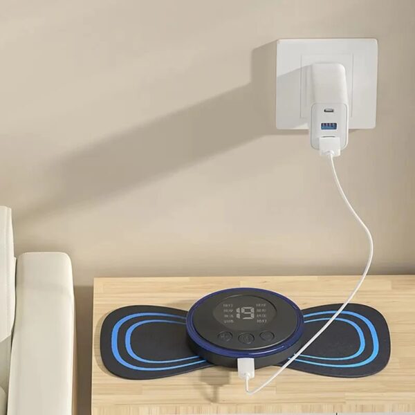 EMS Butterfly Portable Neck Massager – Rechargeable EMS Massager with Foot Massage Pad – Pain Relief & Blood Circulation Booster