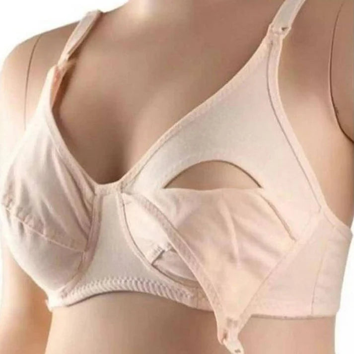 Buy 1 Get 1 Free Maternity / Nursing Bra Front Opening Buckle Full Cup Breast Feeding Bra - Front Shoulder Hook Opening Breast feeding Bra, Maternity Intimates Nursing Front Opening Wireless Cotton Material Mother Breast Feeding Wear