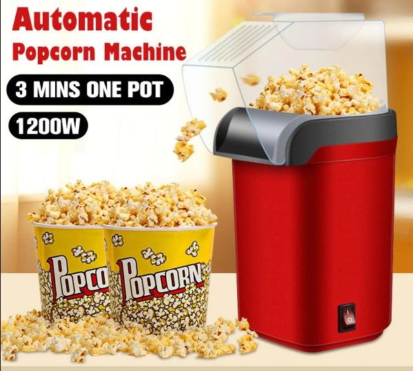 Popcorn Maker - Mini Electric Popcorn Maker - Oil Free Popcorn Maker - Popcorn Maker For Kids - Portable Popcorn Maker - Hot Air Popping