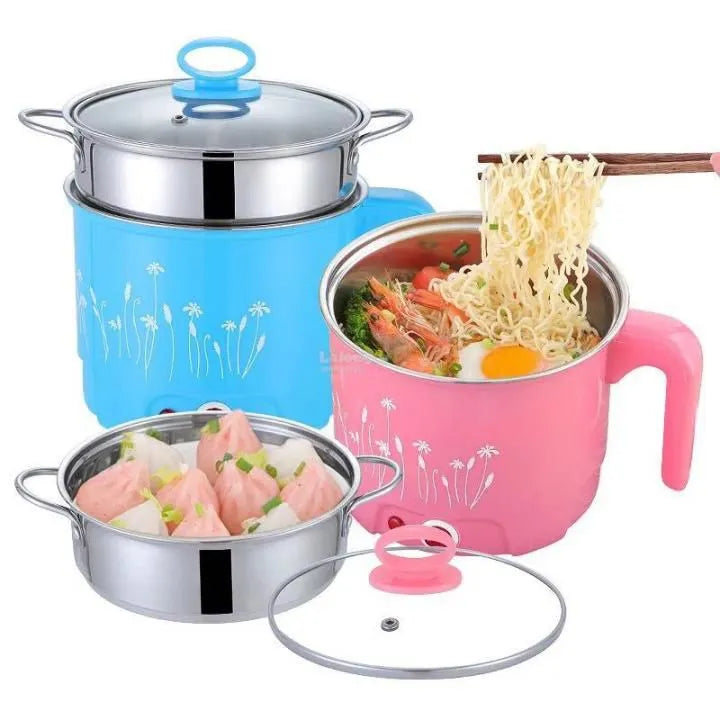Mini Electric Cooking Pot 18cm | Hot Pot, Egg Boiler, Rice & Noodle Maker | Fast Heating Non-Stick Cooker for Home & Hostel
