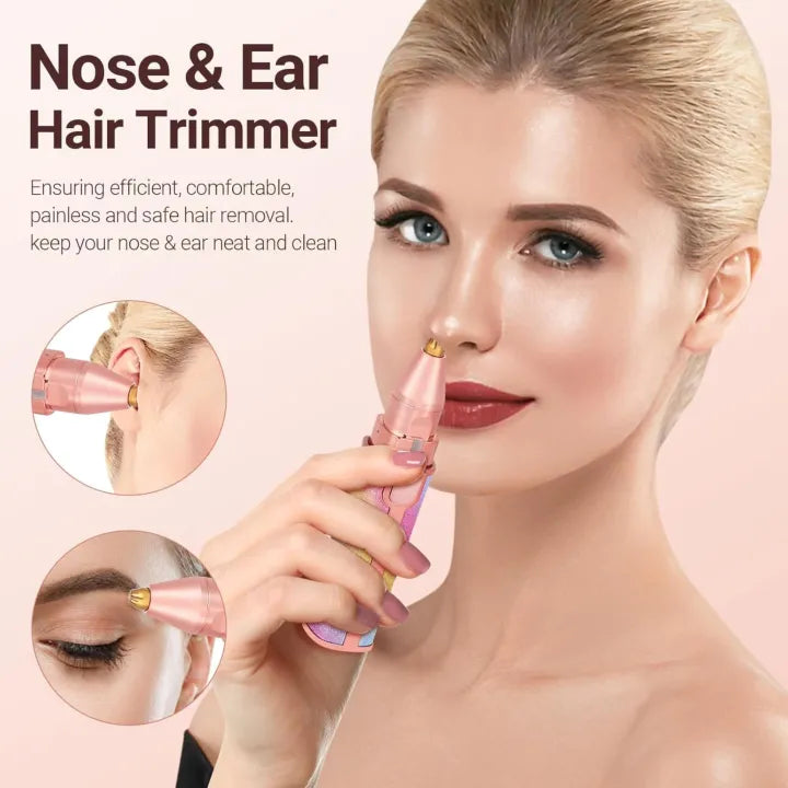 Electric 2 in 1 Eyebrow Trimmer & Hair Shaver, , Makeup Painless Eyebrow Epilator, Body Hair Shaver, Portable Facial Body Hair Remover, Painless USB Shaver for Lip, Chin, Eyebrow, Bikini – Portable Cordless Women’s Groomer