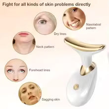 Strong Pulse Cosmetic Wrinkle Reducer/Remover White (SRAM-101) - Advanced Anti-Aging Formula - Handheld Facial Massager - Digital Massager For Face And Neck - Neck Skin Tightening Tool