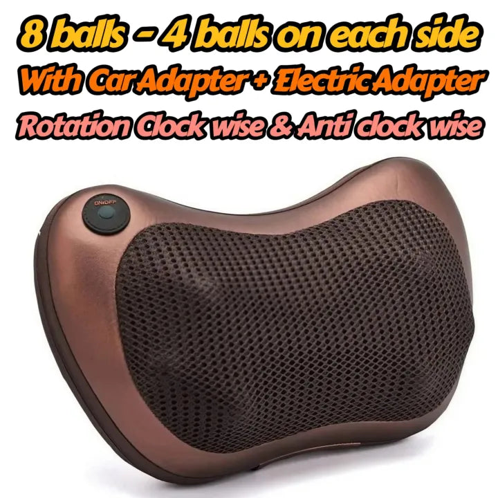 Car & Home Neck Massage Pillow | Electric Neck Massager Cushion | Neck, Back & Shoulder Cushion Muscle Reliever Car | Back Neck Massage Pillow with Heating Function