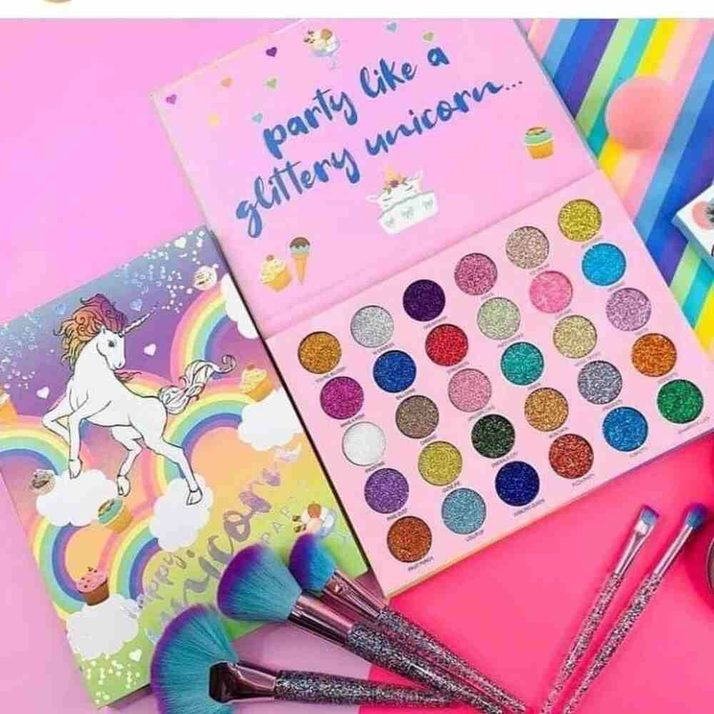 Happy Unicorn 30-Color Glitter Eyeshadow Palette | Party & Glam Makeup
