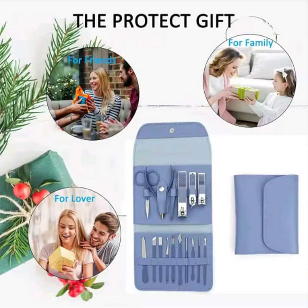 Manicure Pedicure Grooming Kit, Stainless Steel set, Nail cutter set, Nails Care, Clipper, Nails tool Set, Professional Spa kit, Nipper, 16pcs Professional Set