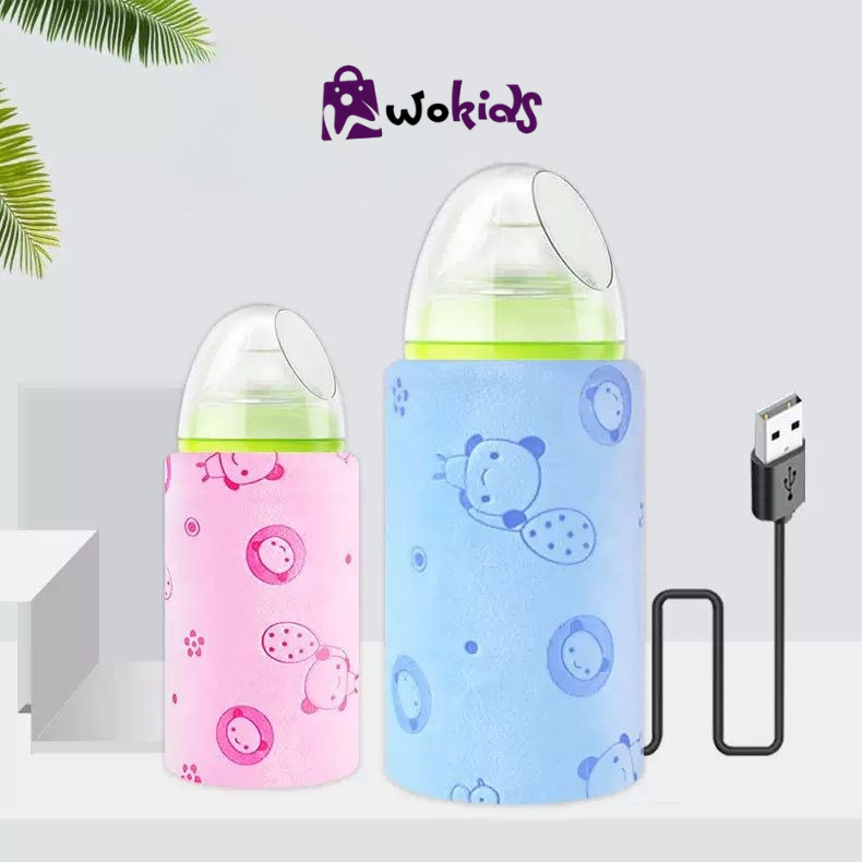 Portable USB Baby Bottle Warmer - Travel Milk Warmer Baby Feeding Bottle Warmer - Heating Thermostat Food Warmer