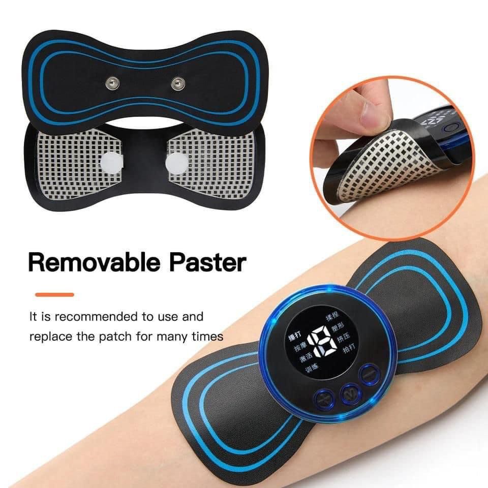 EMS Butterfly Portable Neck Massager – Rechargeable EMS Massager with Foot Massage Pad – Pain Relief & Blood Circulation Booster