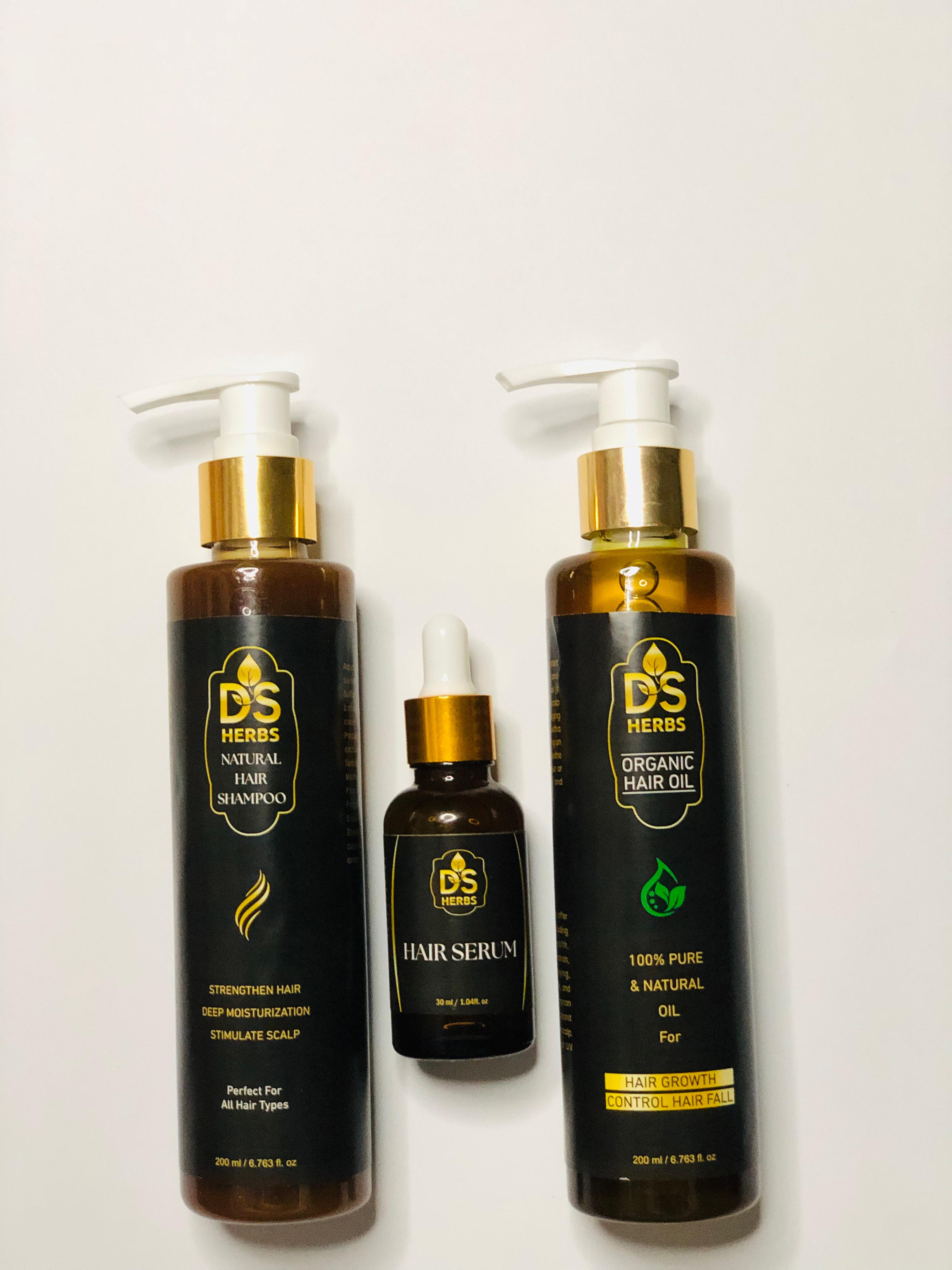 DS Herbs Hair Care Kit 100% Pure Organic & Natural For Hair Growth