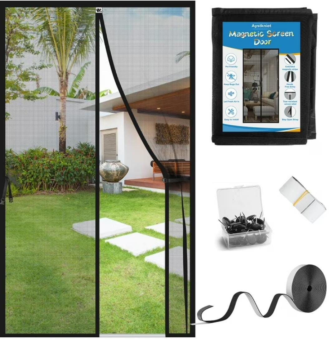 Magic Mesh Magnetic Screen Door - Magic Mesh Deluxe- Hands Free Magnetic Screen Door, Mesh Curtain Keeps Bugs Out