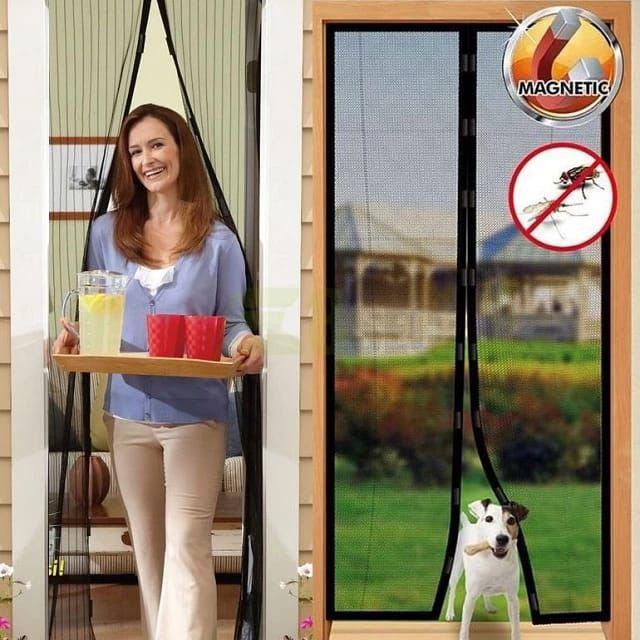 Magic Mesh Magnetic Screen Door - Magic Mesh Deluxe- Hands Free Magnetic Screen Door, Mesh Curtain Keeps Bugs Out