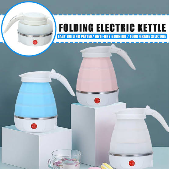 Foldable Electric Kettle 600 Watt 0.6 Litter - Foldable Silicon Portable Mini Travel Kettle Food Grade Heater for Boiling Water To Quickly Foldable Electric Kettle 600 Watt 0.6 Litter