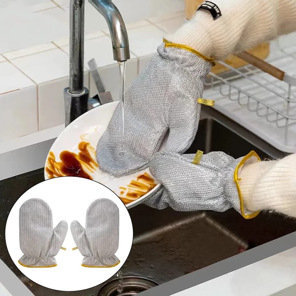 Miracle Cleaning Cloth with Glove – Multipurpose Wire Dishwashing Gloves & Rags