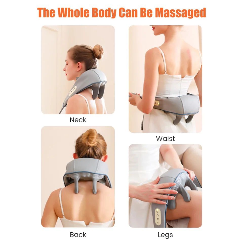 Shoulder and Back Massager All in One - Neck Massager for Pain Relief Deep Tissue 6D Kneading with Heat Cordless Neck and Shoulder Massage for Men and Women
