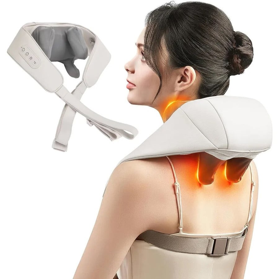 Shoulder and Back Massager All in One - Neck Massager for Pain Relief Deep Tissue 6D Kneading with Heat Cordless Neck and Shoulder Massage for Men and Women