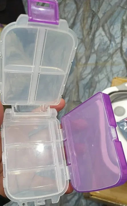 1Pc Pill Case with 7 Compartments, Travel Pill Organizer Moisture Proof Small Pill Box for Pocket Purse Daily Pill Case Portable Medicine Vitamin Holder Container, Multicolor | 7 Compartment Pill Box Medicine Tablet Holder Dispenser