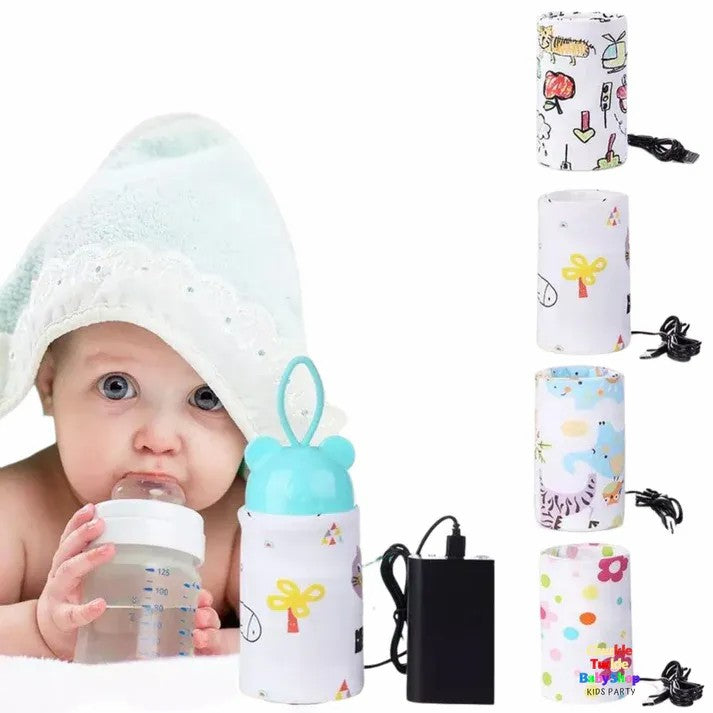 Portable USB Baby Bottle Warmer - Travel Milk Warmer Baby Feeding Bottle Warmer - Heating Thermostat Food Warmer