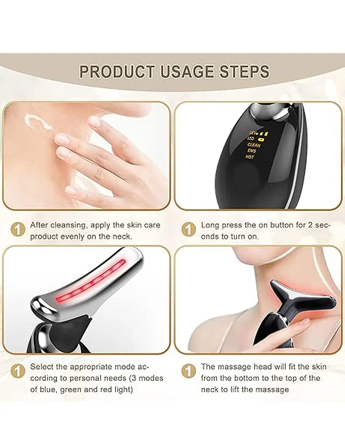 Digital Massager For Face And Neck | Neck firming massager | Portable neck care device | Neck wrinkle remover | Home neck sculpting device | MGE-009 neck device | Neck skin tightening tool | Beauty device for neck anti aging