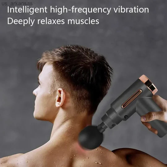 4-in-1 Deep Tissue Massage Gun, Adjustable Speed & Interchangeable Heads - Massager Gun | Deep Tissue Rechargeable Mini Gun Massager
