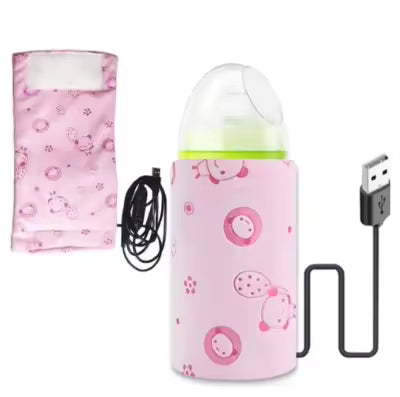 Portable USB Baby Bottle Warmer - Travel Milk Warmer Baby Feeding Bottle Warmer - Heating Thermostat Food Warmer