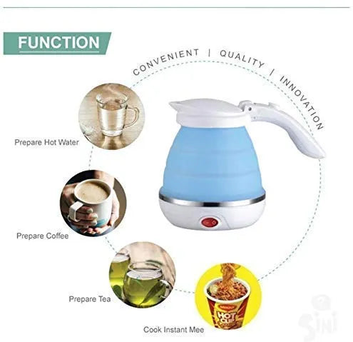 Foldable Electric Kettle 600 Watt 0.6 Litter - Foldable Silicon Portable Mini Travel Kettle Food Grade Heater for Boiling Water To Quickly Foldable Electric Kettle 600 Watt 0.6 Litter