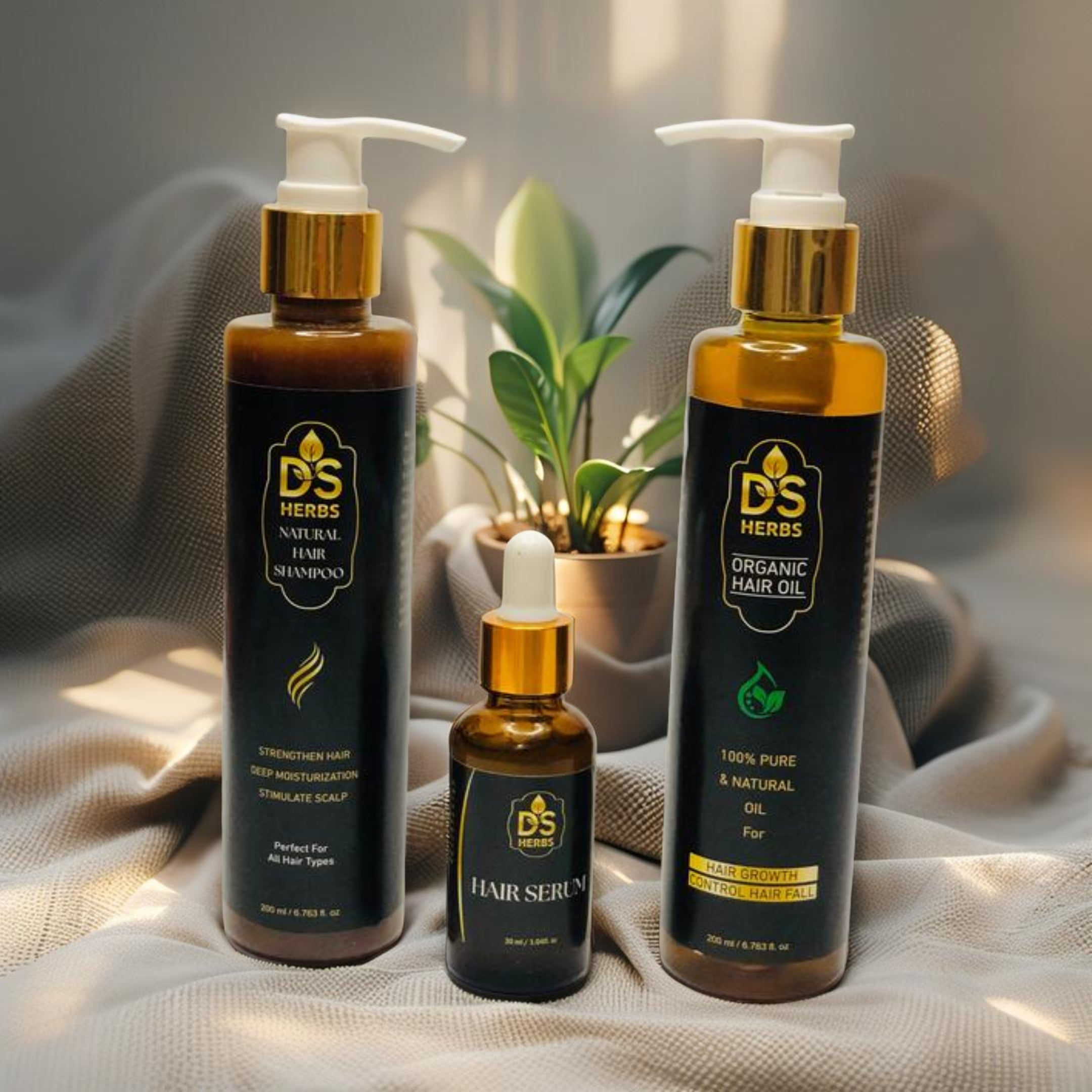 DS Herbs Hair Care Kit 100% Pure Organic & Natural For Hair Growth