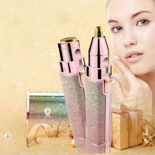 Electric 2 in 1 Eyebrow Trimmer & Hair Shaver, , Makeup Painless Eyebrow Epilator, Body Hair Shaver, Portable Facial Body Hair Remover, Painless USB Shaver for Lip, Chin, Eyebrow, Bikini – Portable Cordless Women’s Groomer