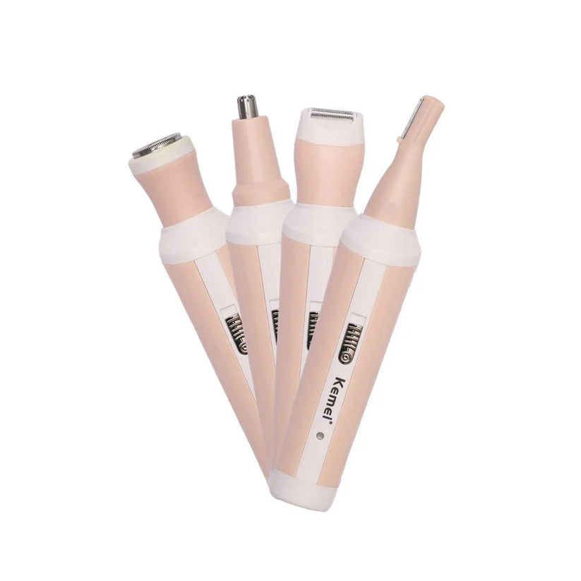 4-in-1 Rechargeable Hair Remover Shaver for Women - Women's Epilator - Kemei KM-3024 - Electric Epilator & Shaver Suit for Women - Hair removal device for girls