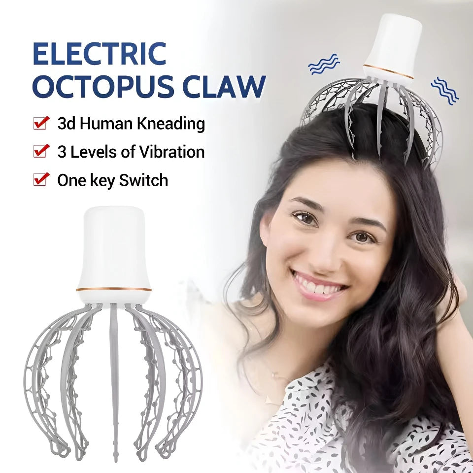 Portable Electric 12 Claw Head Massager, Head Massage Relaxation Device, Electric Octopus Scalp Massager, Head Massage Relaxation Device, Health Care Vibrator Head Massager