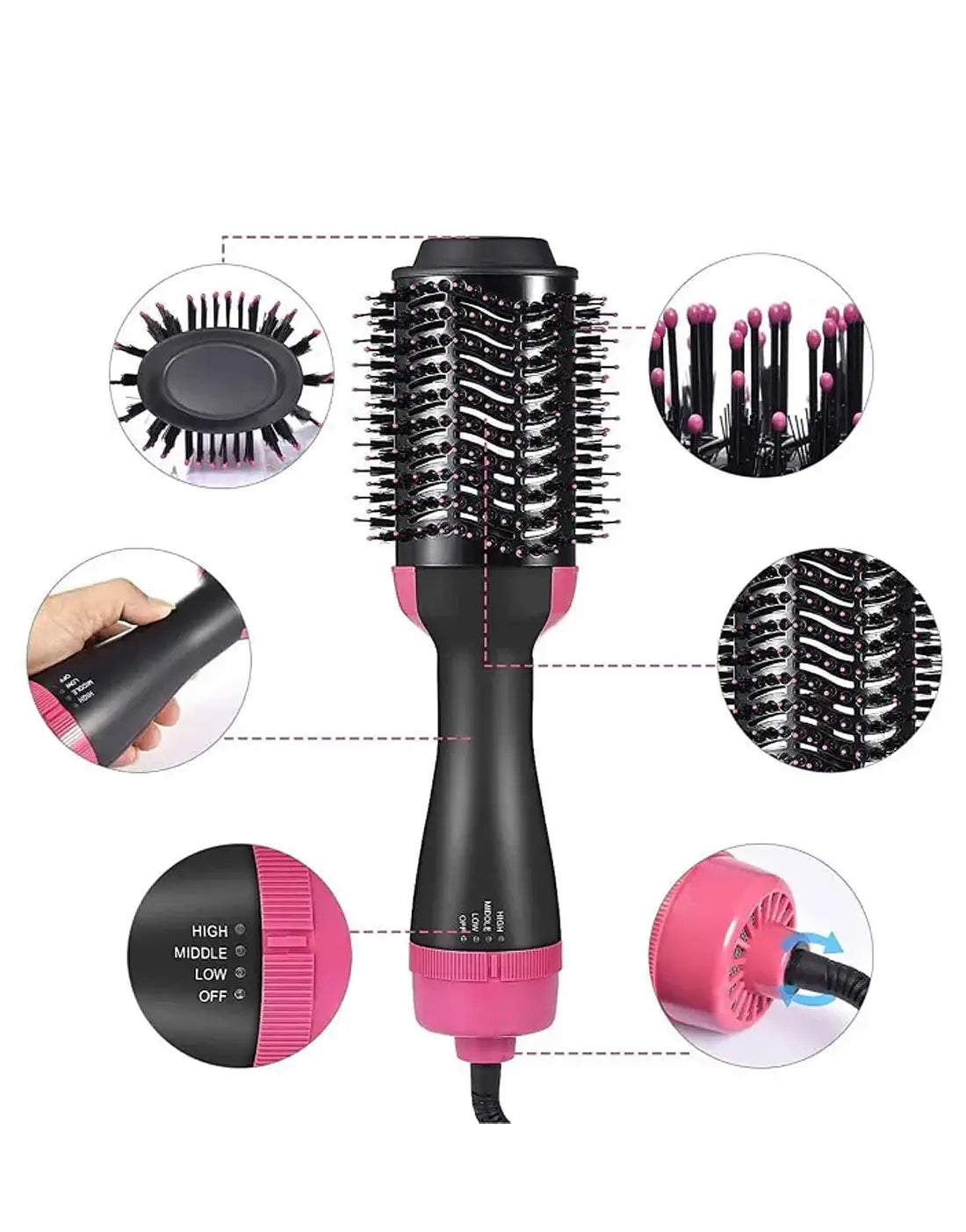 One Step 3 in 1 Hair Dryer, Hair straightener, Hair Curler And Volumizer for Ladies - Hot Hair Straightening Brush for Women - Hair Styler - Hot Air Brush