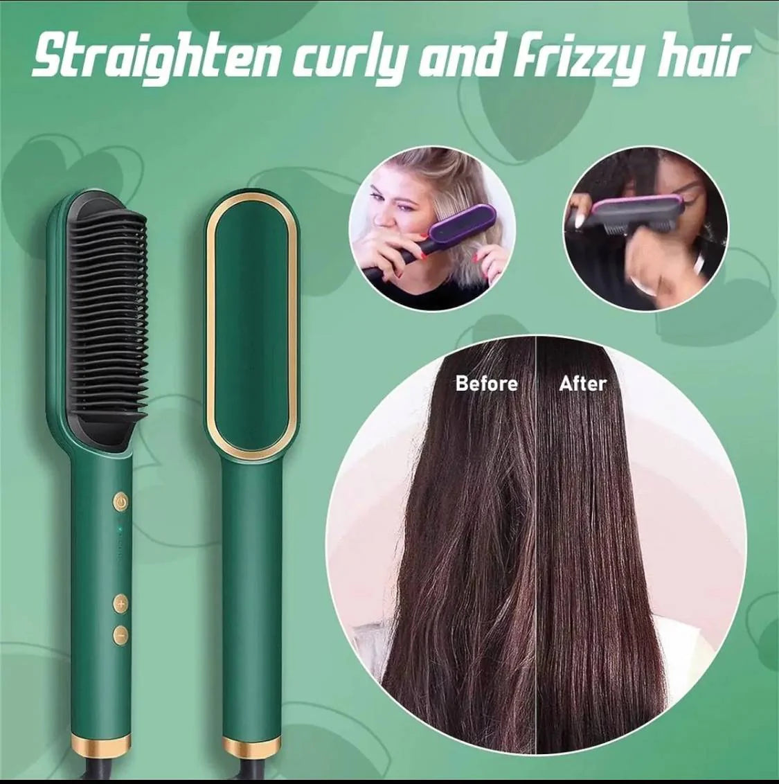 Hot Hair Straightener Brush & Styler | 909 Brush Hair Straightener Brush For Girls Comb Style | Hair Styling Hair Comb Brush Multi Color