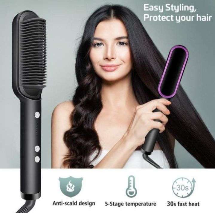 Hot Hair Straightener Brush & Styler | 909 Brush Hair Straightener Brush For Girls Comb Style | Hair Styling Hair Comb Brush Multi Color