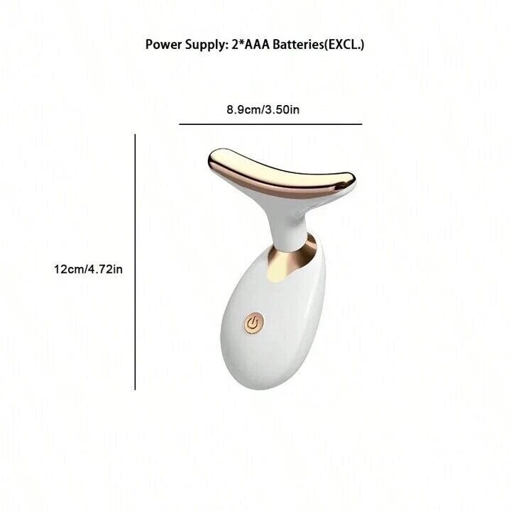 Strong Pulse Cosmetic Wrinkle Reducer/Remover White (SRAM-101) - Advanced Anti-Aging Formula - Handheld Facial Massager - Digital Massager For Face And Neck - Neck Skin Tightening Tool