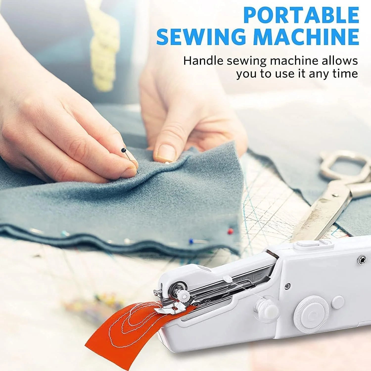 Handheld Sewing Machine, Portable Handy Stitch Machine, Mini Needle Cordless Clothes Fabric Sewing Machine, Stapler Sewing Machine, Portable Sewing Machine for Home Tailoring, Handheld Sewing Machine for Beginners - Quick Switch Device for Home & Travel
